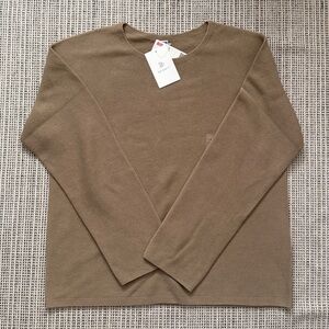 Uniqlo Women 3D knit cotton crew neck sweater